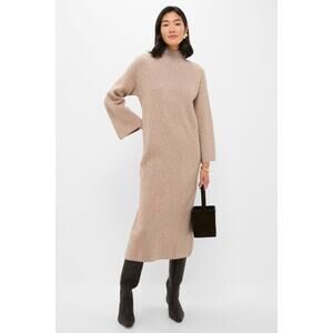 Tuckernuck Pomander Place Vivianne Midi Sweater Dress Size L Hazelwood Beige